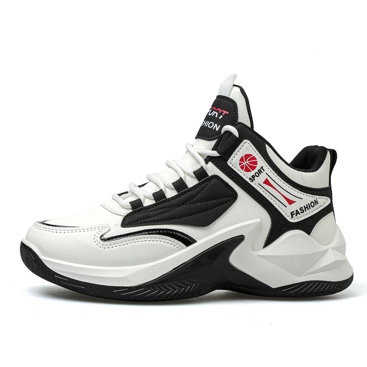 Men's Waterproof High-Top Leather Basketball Shoes – Breathable Non-Slip Sneakers