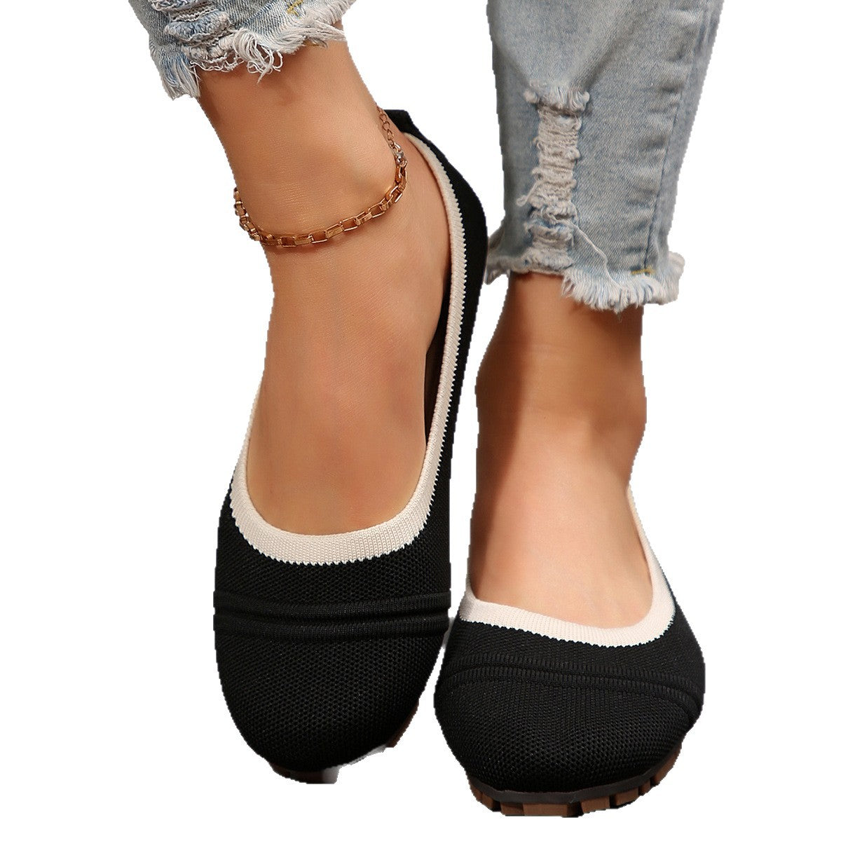 Women's Pointed-Toe Flyknit Slip-On Flats | Breathable Lightweight Casual Shoes
