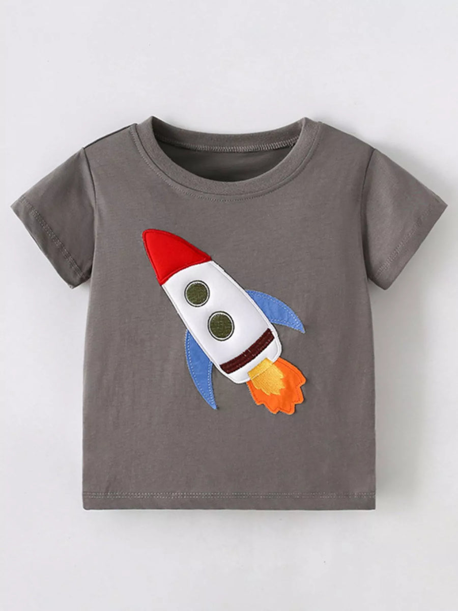Rocket Graphic Short-Sleeve T-Shirt — Dark Gray