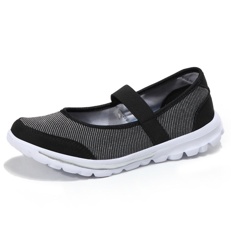 Women's Mesh Lace-Up Nursing Flats – Breathable Round Toe Comfort Shoes