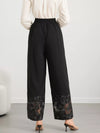 Dahlia Floral Lace Hem Wide-Leg Pants — product view 6