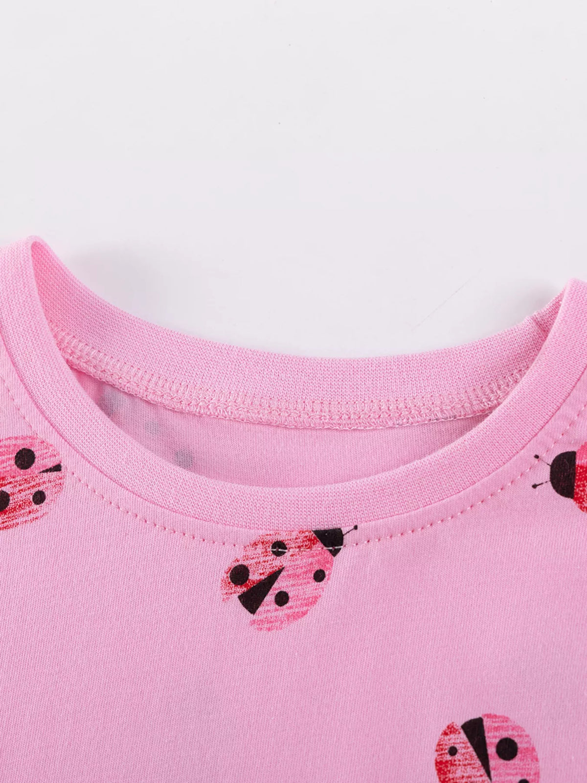 Adventure Club Ladybug Print Ruffle Hem Top & Capri Leggings Set