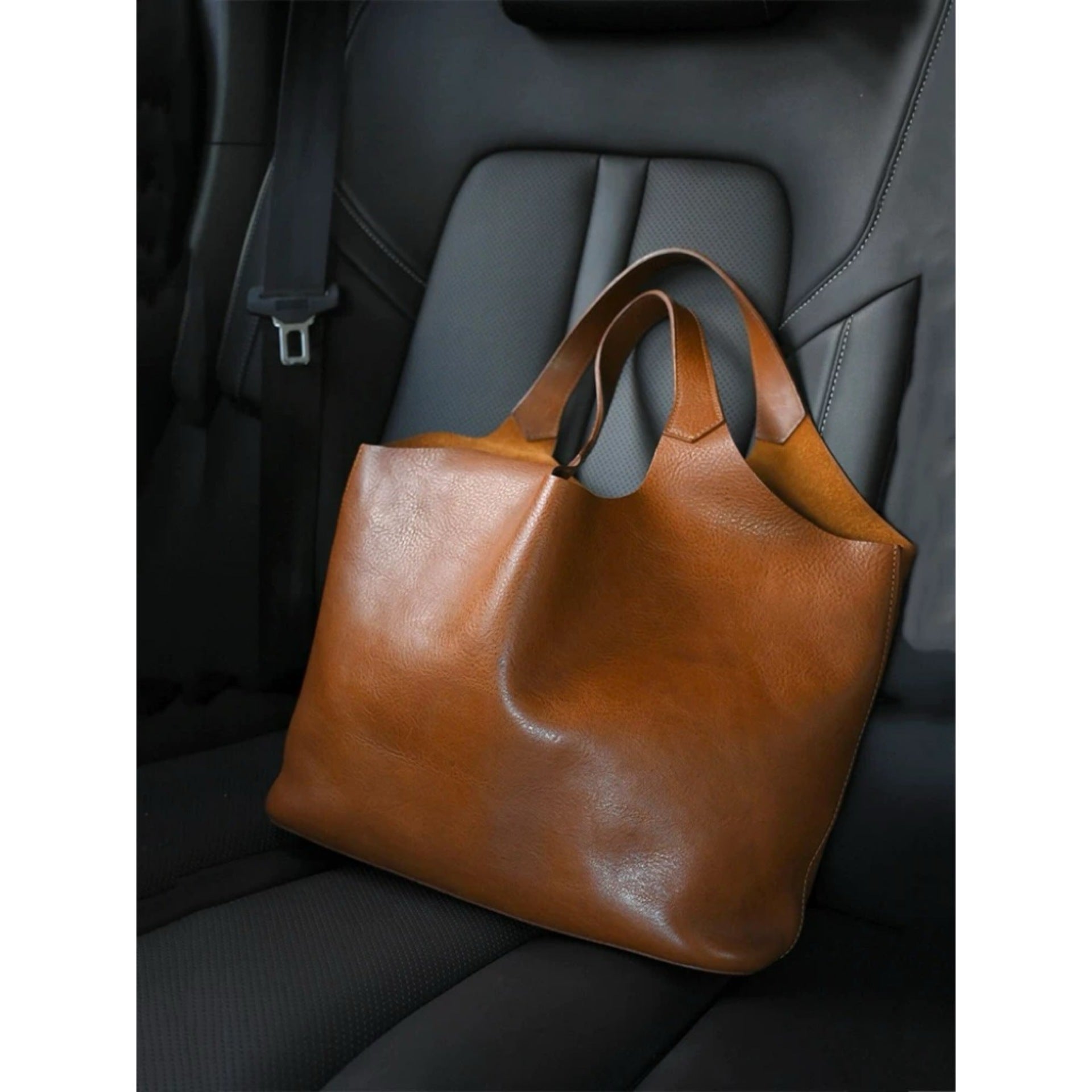 Women's Large Capacity Retro Bucket Bag – PU Leather Crossbody & Tote Dual-Use Handbag