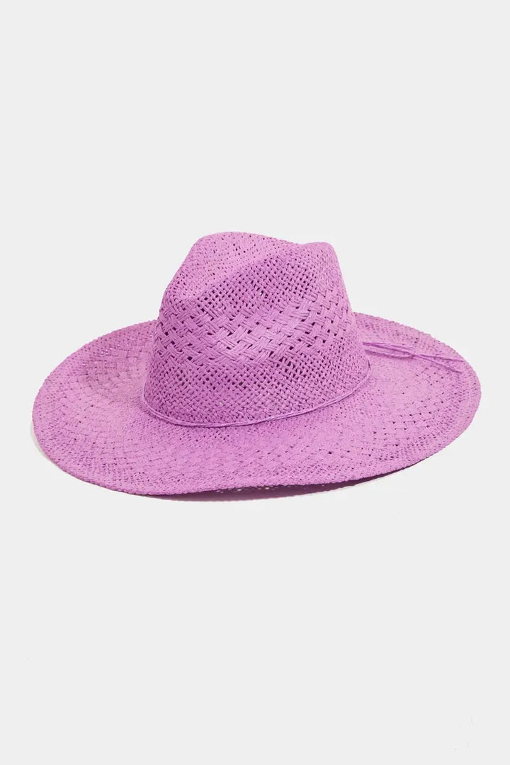 Fame Wide-Brim Braided Paper Sun Hat