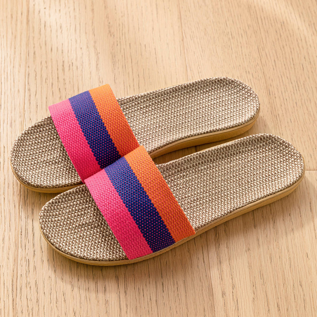 Breathable Linen Slippers - Deodorizing Sweat-Absorbing Indoor Outdoor Slides
