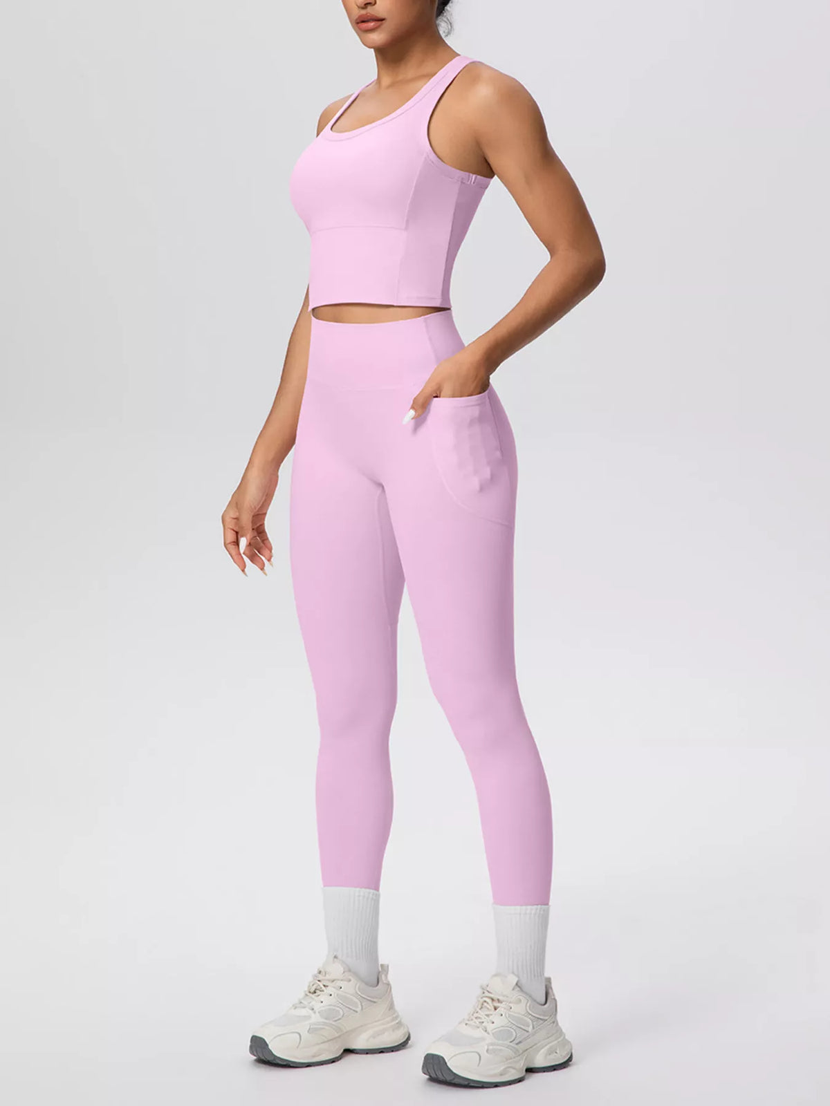 Scoop-Neck Tank & High-Waisted Leggings Set
