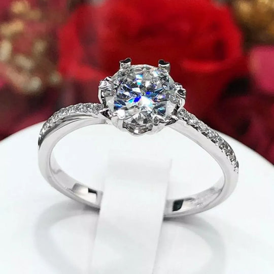 Another view: 1 Carat 925 Sterling Silver Moissanite Ring