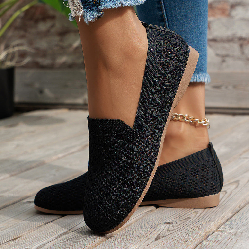 Women's Suede Slip-On Loafers - Breathable Hollow-Out Casual Flats | Sarah Express