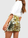 Oversized-sequin party mini skirt