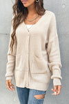 Talia Button Front Drop Shoulder Waffle Cardigan — product view 1