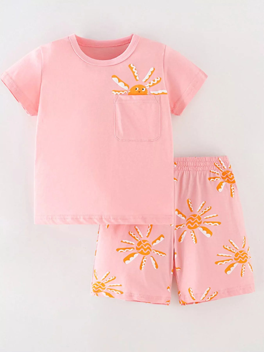 Scout Club Sun Crewneck Top and Shorts Set