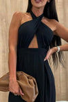 Women's cutout halter jumpsuit in four colors