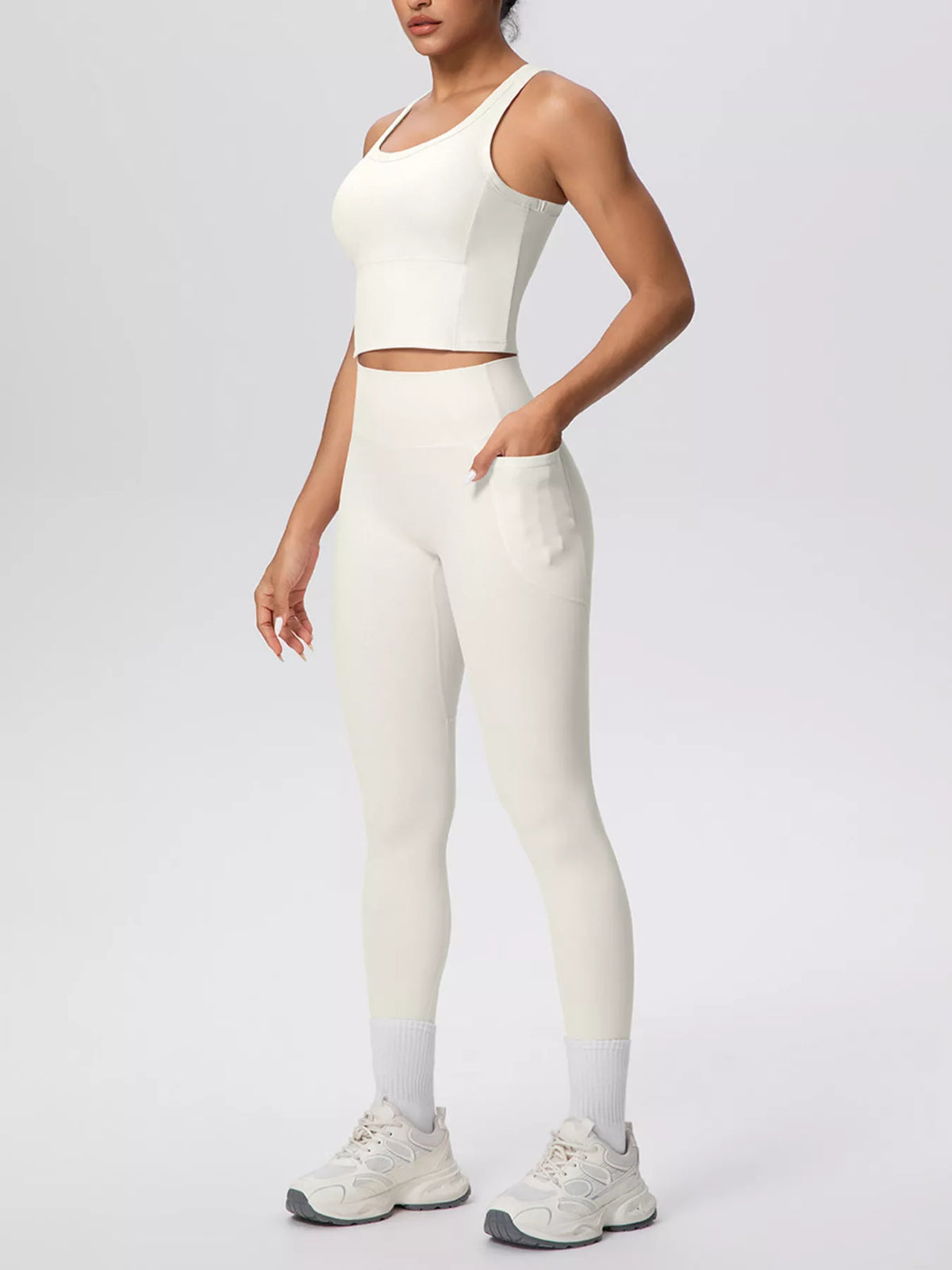 Scoop-Neck Tank & High-Waisted Leggings Set