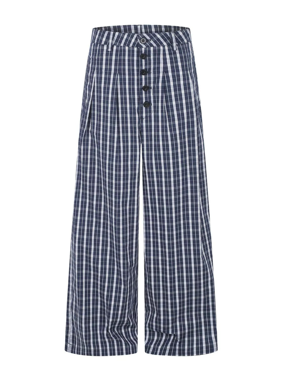 Portside Plaid Wide-Leg Shorts