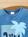 Meadow Days Dinosaur Print T-Shirt & Striped Shorts Set — product view 4