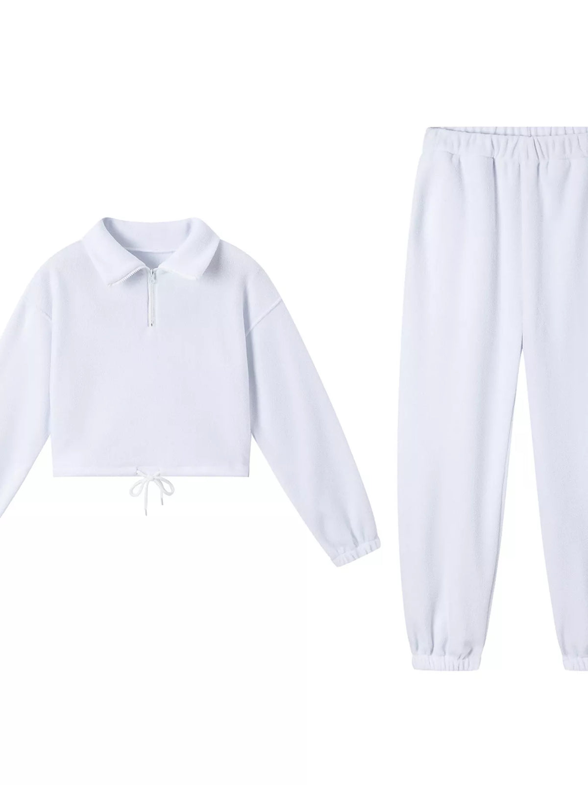 Women's Quarter Zip Sweatshirt and Pants Set — 2-Piece Matching Lounge Outfit