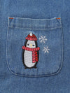 Little Orbit Contrast Raglan Sleeve Denim Dress — product view 4