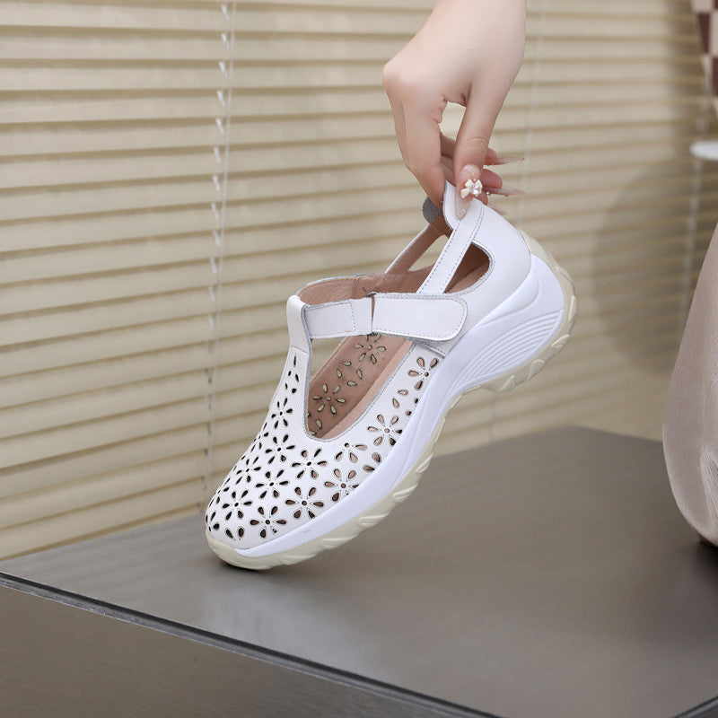 Women's Comfortable Flat Leather Shoes – Suede Round Toe Flats