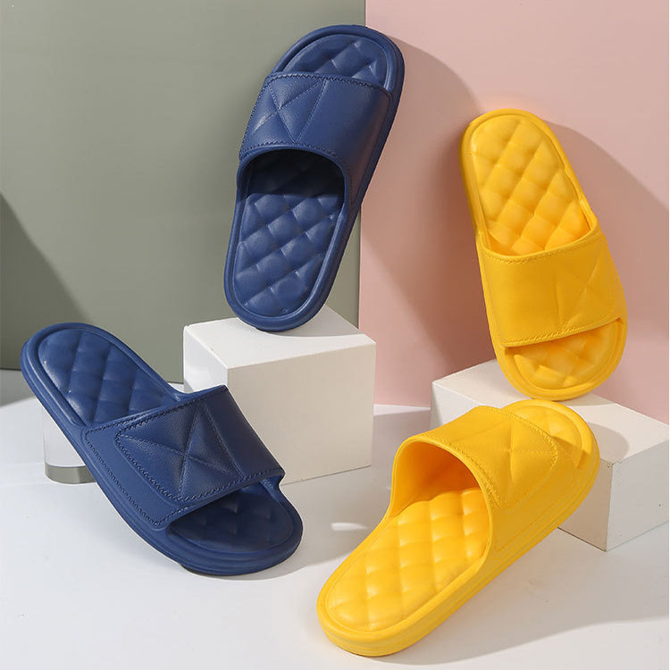Women's Plaid EVA Slide Slippers | Lightweight Open-Toe Bathroom Sandals