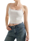 Women's lace-trim sleeveless top in six colors