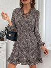 Dahlia Ruffle Hem Tie Neck Mini Dress — product view 6