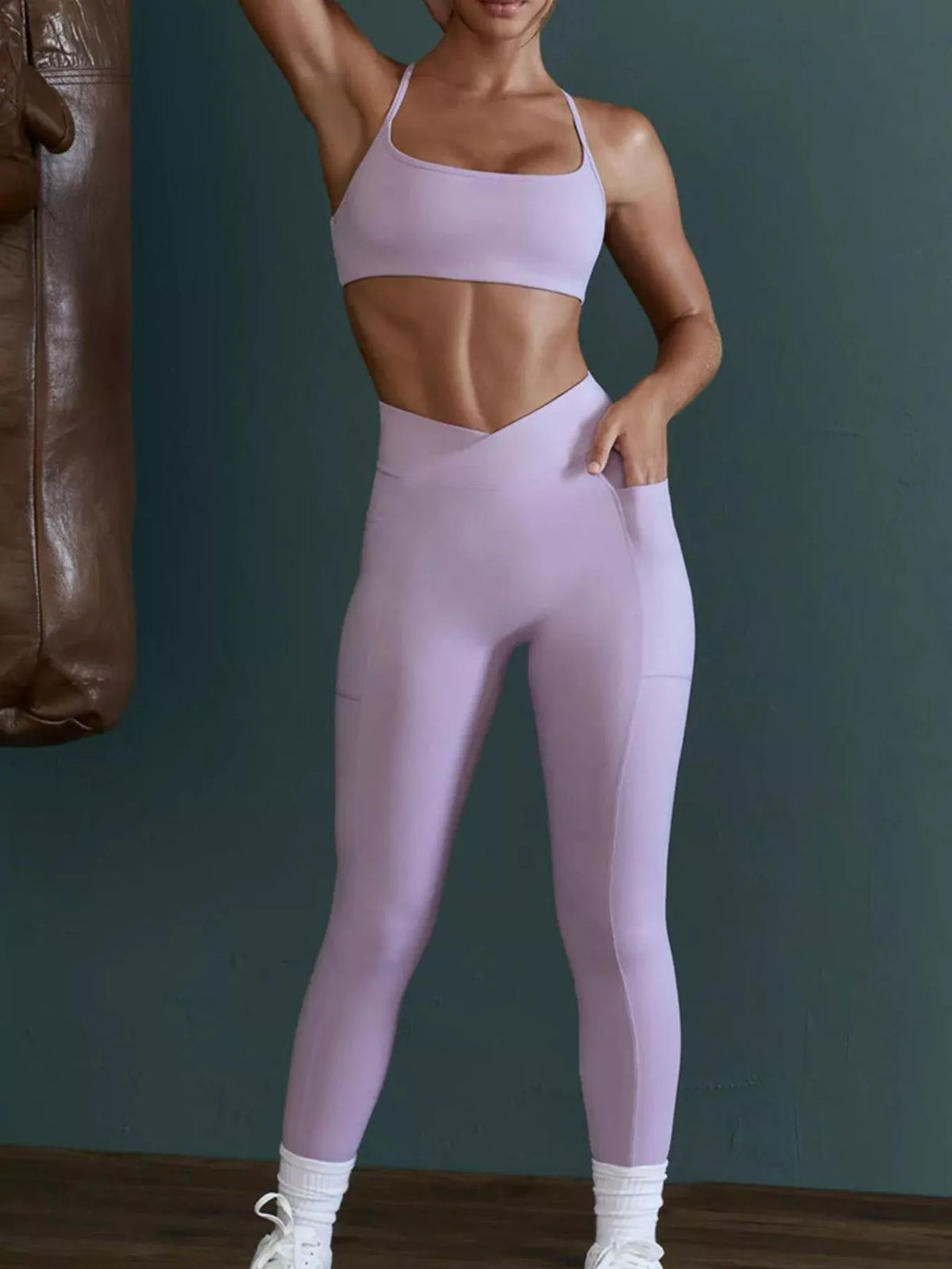 Seamless Cross-Waist Cami & Leggings Set