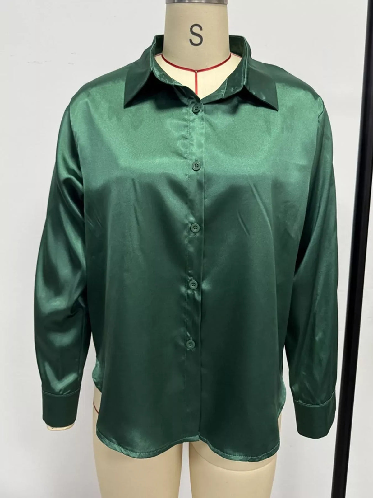 Women's Satin High-Low Button-Down Shirt — photo 40