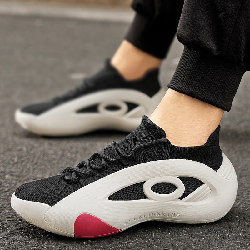 Women's Breathable Mesh Sneakers With Thick Sole | Low-Top Casual Shoes