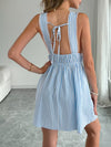 Thea Striped Pom-Pom Trim Tie Front Sleeveless Mini Dress — product view 5
