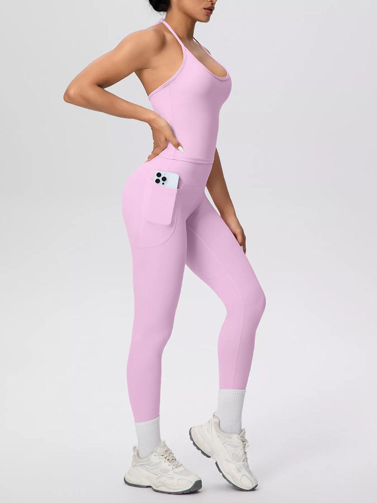 Halter Cami & High-Waisted Leggings Set