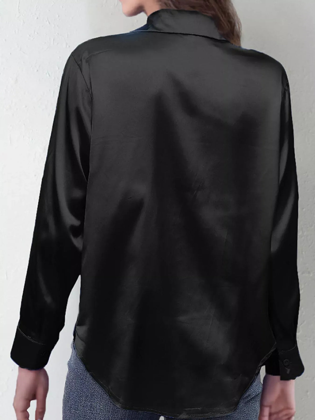 Women's Satin High-Low Button-Down Shirt — photo 51