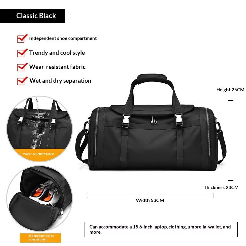 Large Travel Bag with Separate Shoe Compartment