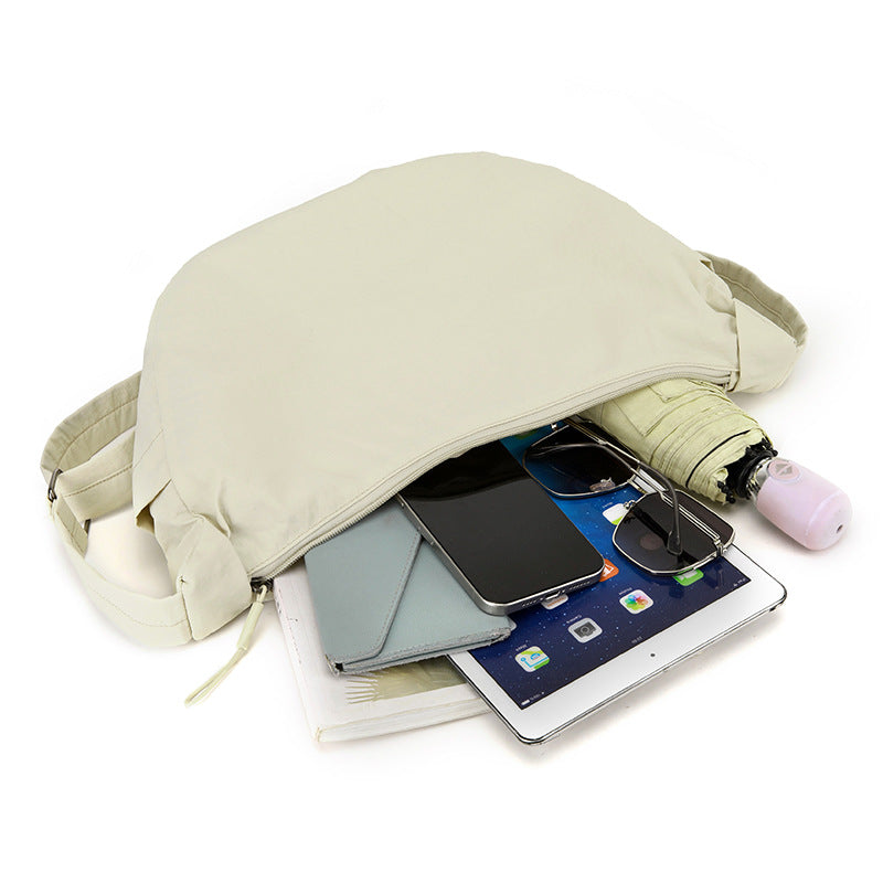 High-Capacity Nylon Shoulder Bag – Urban Minimalist Dumpling Bag for Women