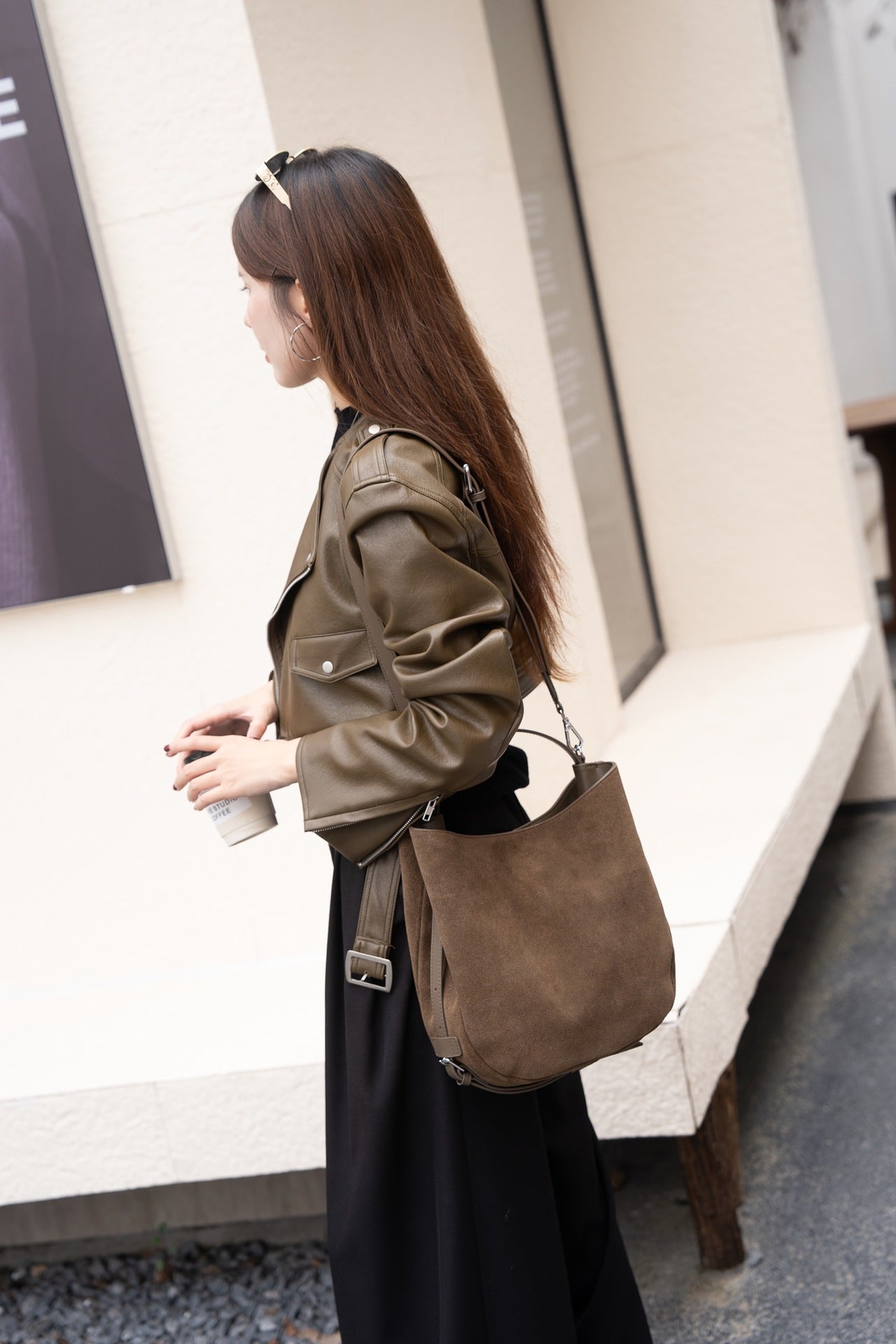Genuine Leather Crossbody Bag Women - Urban Minimalist Shoulder Bag