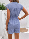 Liora Striped Notched Tie Waist Romper — product view 2