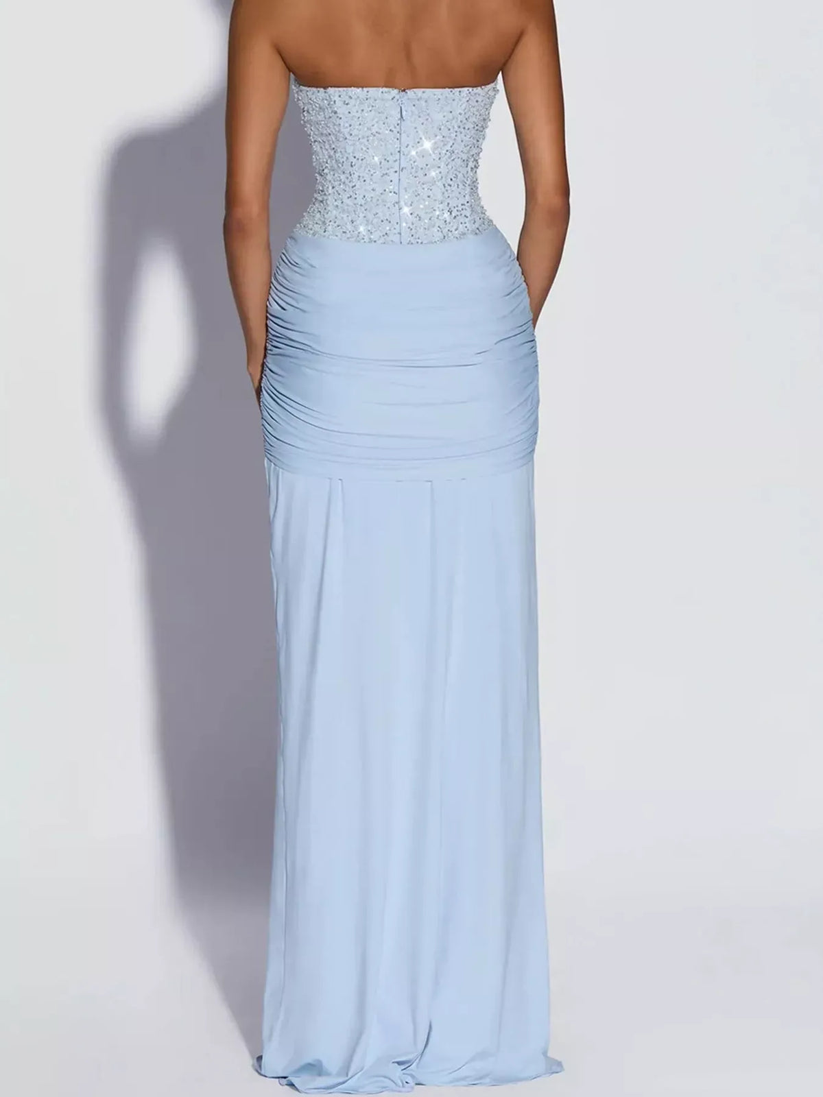 Women's Strapless Sequin Corset Maxi Dress — photo 14