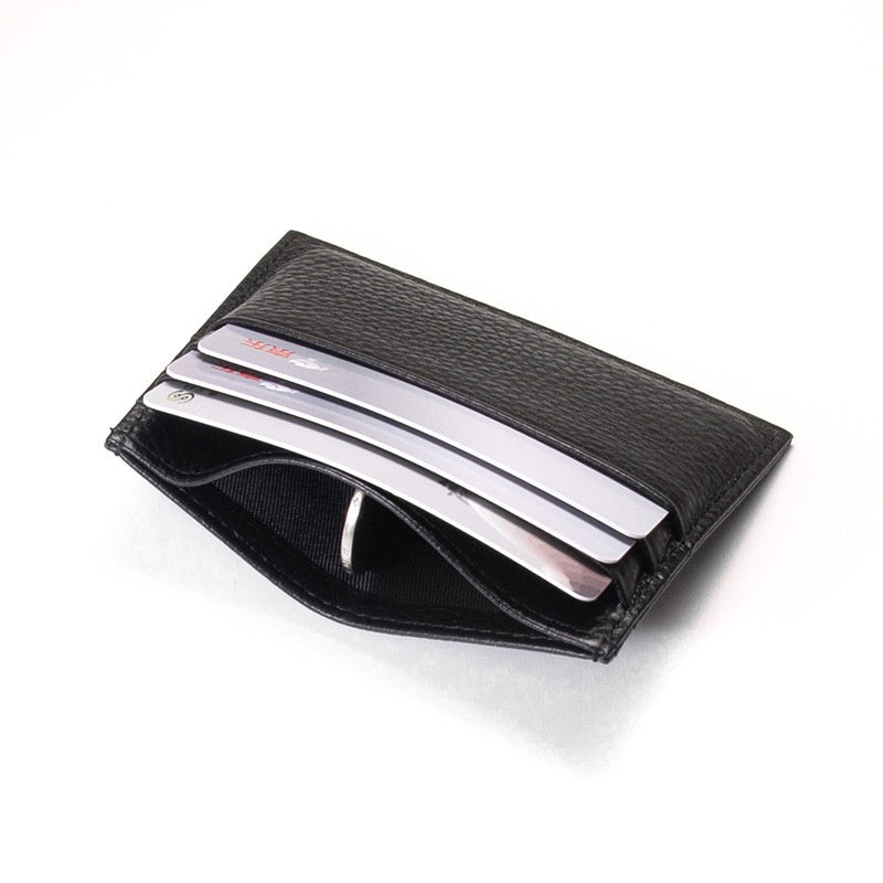 Genuine Leather Card Holder - Premium Cowhide Slim Wallet for Men & Women
