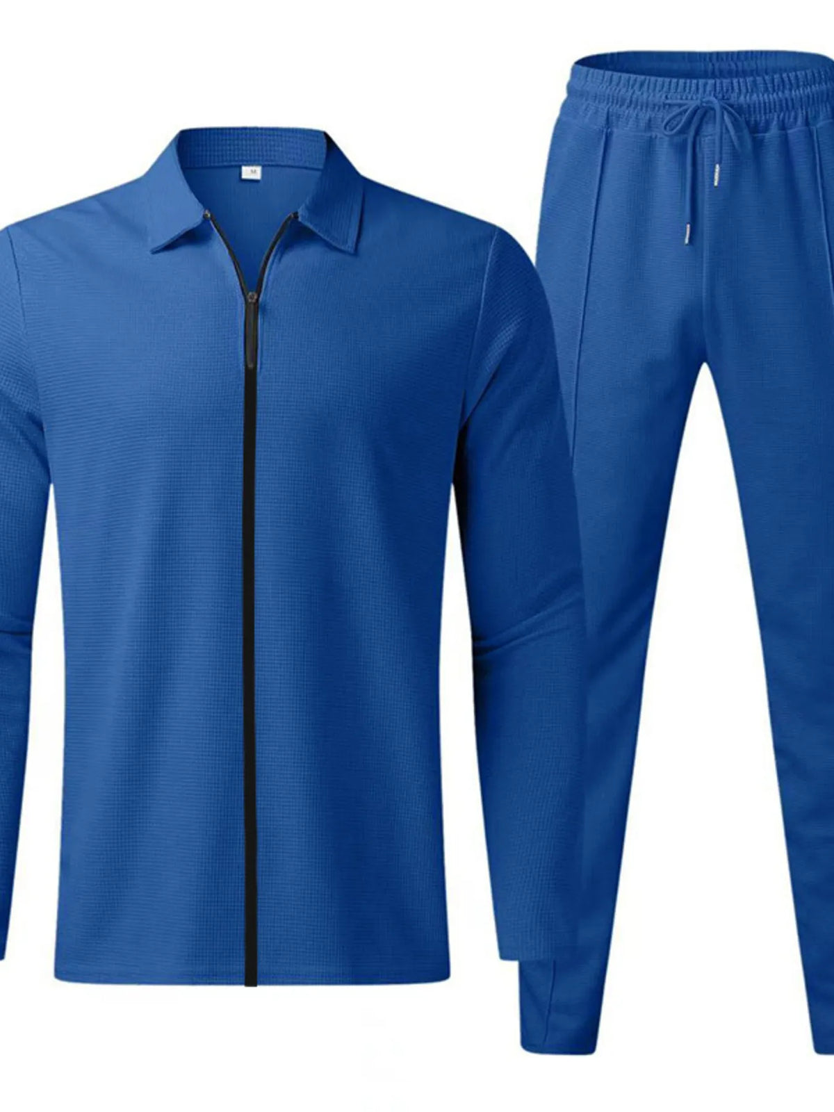 Men's Full Size Zip Up Top and Pants Set Plus Size