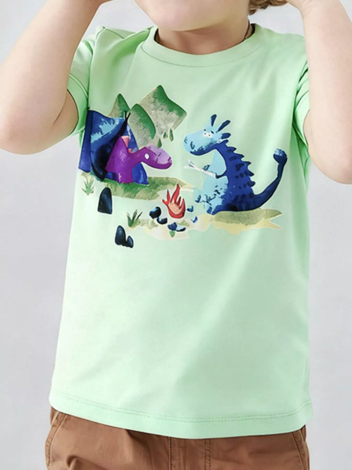Light-green kids' North Star graphic crewneck T-shirt