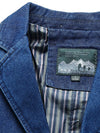 Indigo Ledger Denim Blazer — Extended Sizing — color or detail view 5