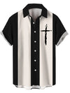 Men's Crossline striped cross button-up shirt in Black