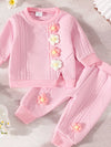 Moonbeam Textured Flower Top and Pants Set — product view 1