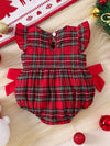 Sunny Days Christmas Plaid Ruffle Sleeve One-Piece — product view 2