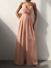 Full-size sweetheart-neck spaghetti-strap wide-leg jumpsuit