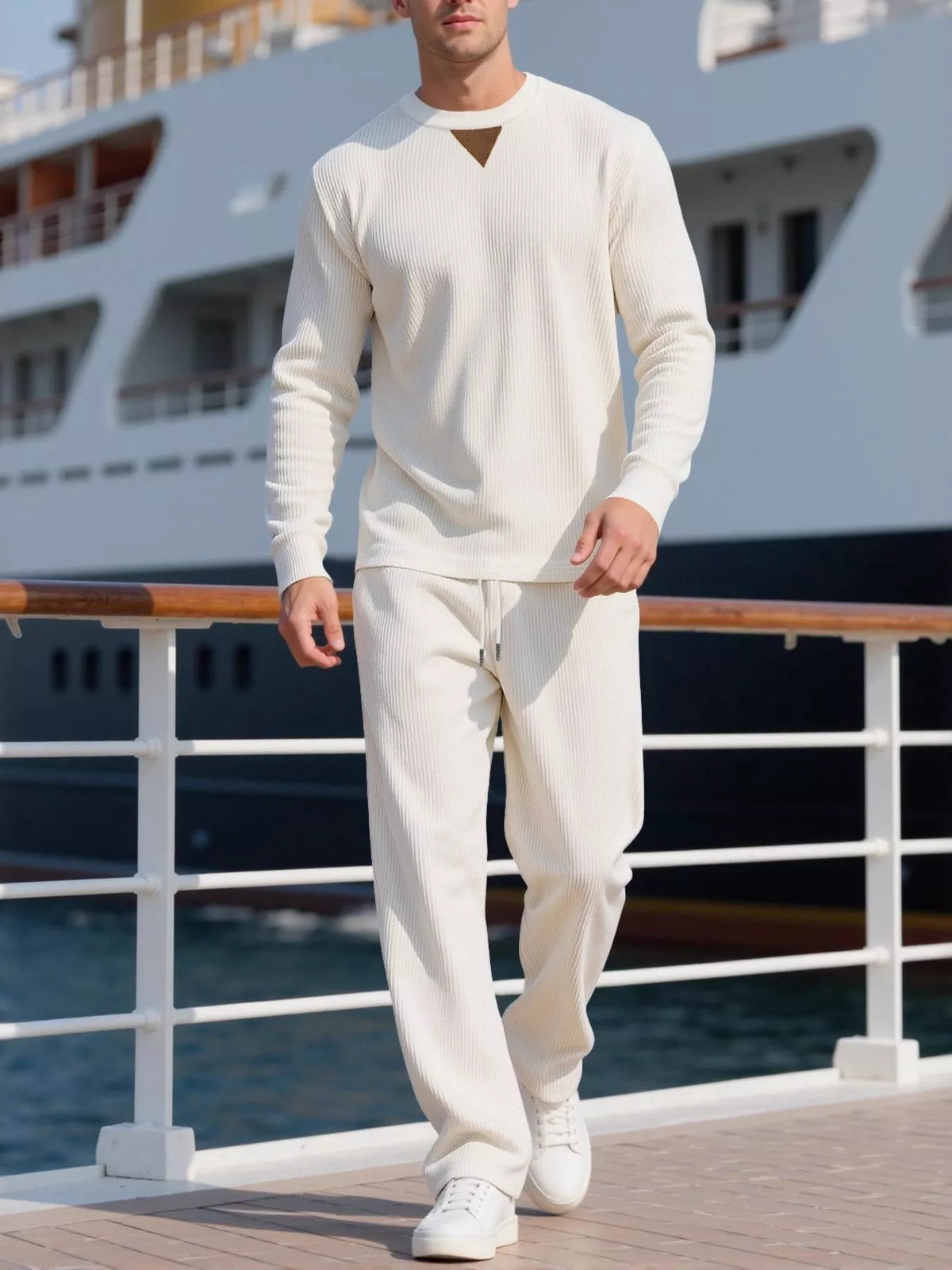 Men's Plus Size Crewneck Sweatshirt & Jogger Set