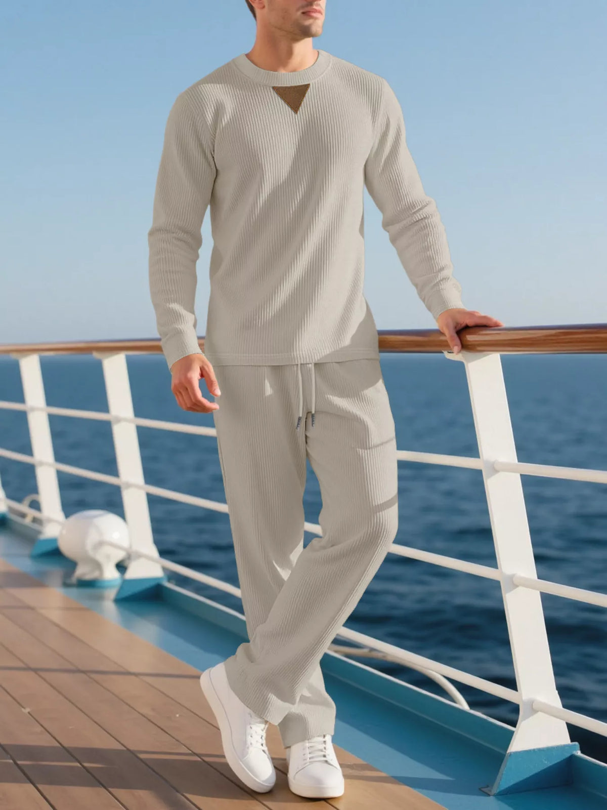 Men's Plus Size Crewneck Sweatshirt & Jogger Set