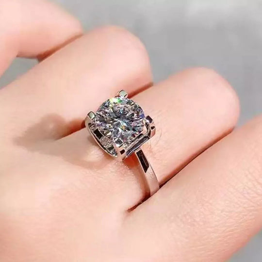 Another view: 5 Carat Moissanite 925 Sterling Silver Ring