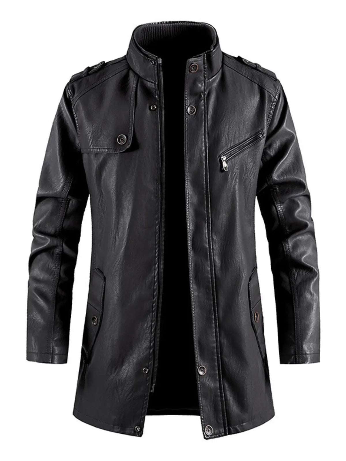 Men's Zip-Up Leather-Look Jacket — photo 1
