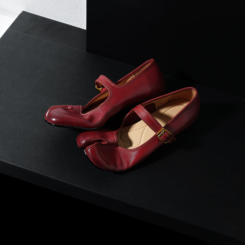 Split-Toe Tabi Mary Jane Flats
