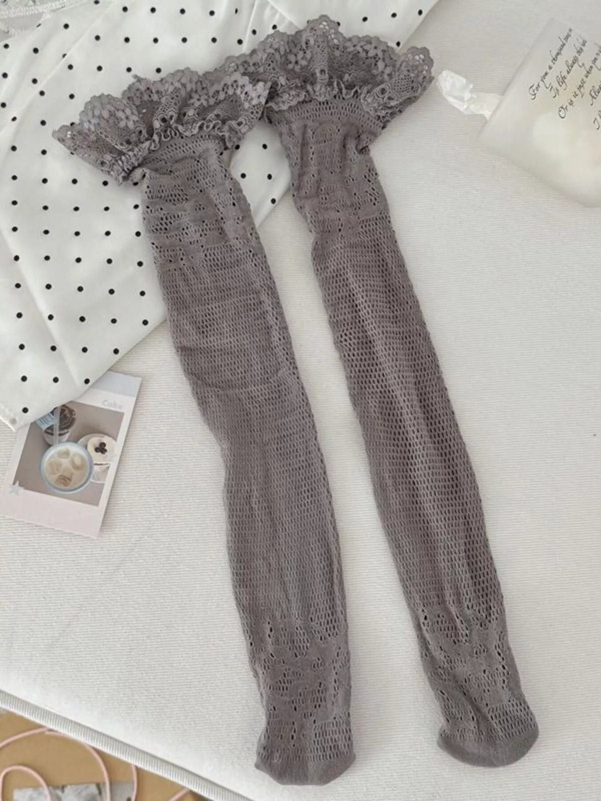 Women's Lace Fishnet Knee-High Socks